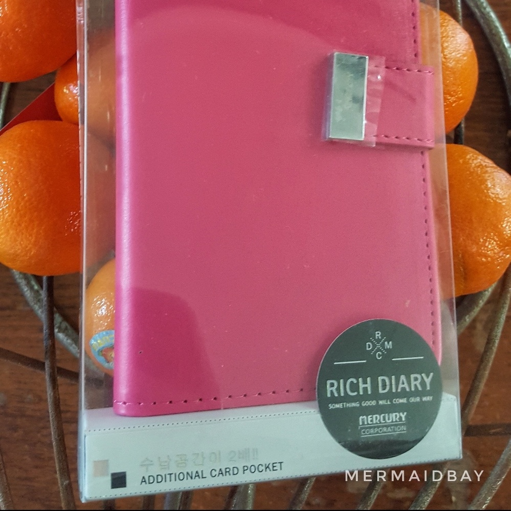 Galaxy Note 4 Magenta Rose Pink Flip Wallet Case - Picture 6 of 7